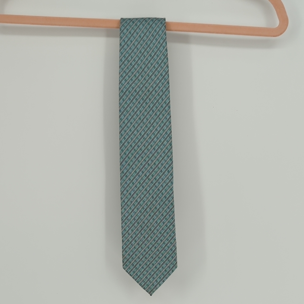 Men's Uomo Venetto Plaid Tie Blue preppy Business casual formal classic handmade